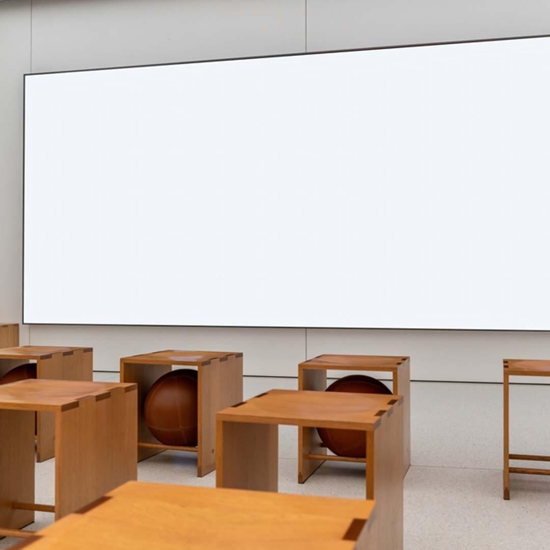 Empty classroom with chairs and presentation Empty classroom with chairs and presentation