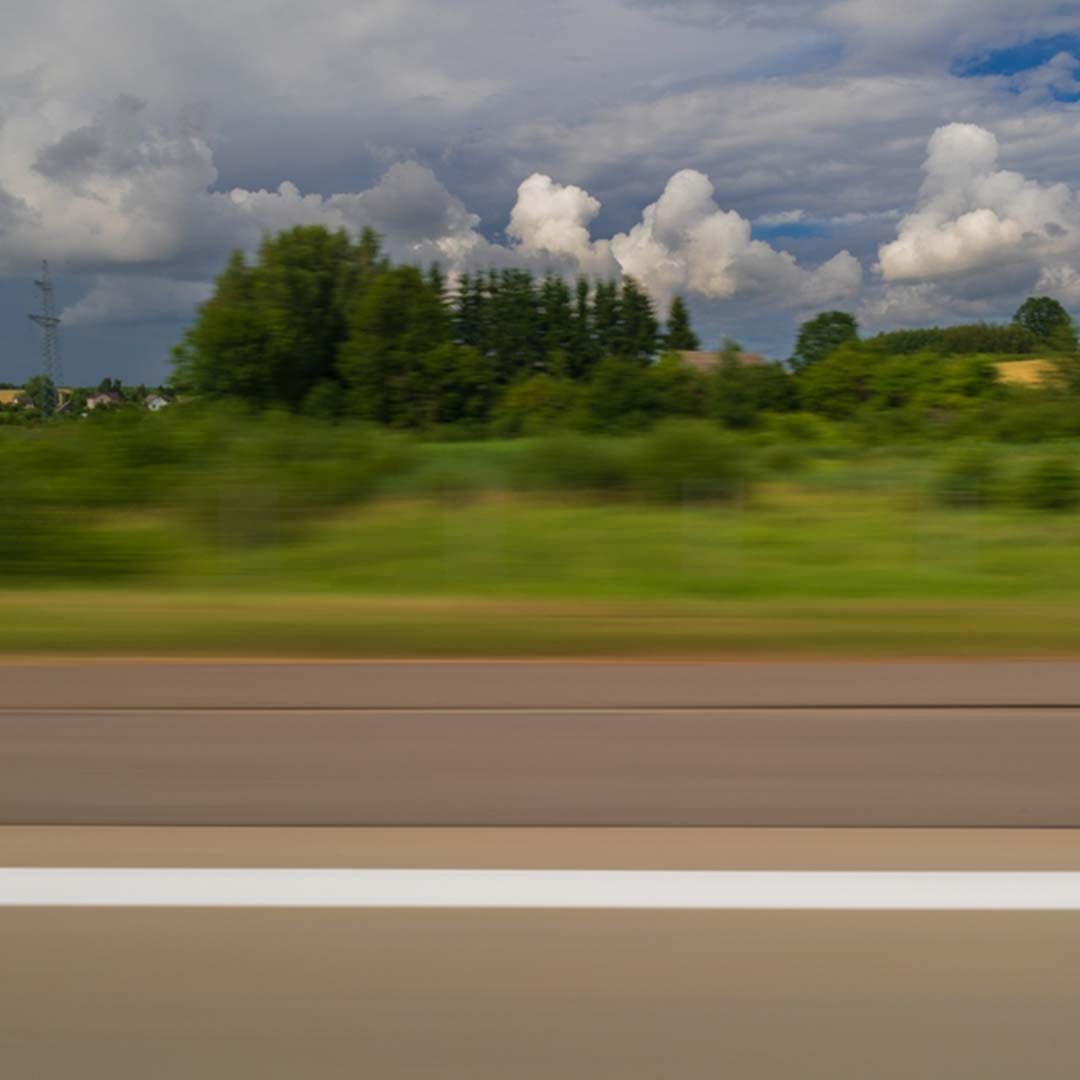 Empty open highway road stretching forward, motion blur Empty open highway road stretching forward, motion blur